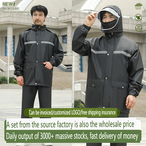 Conjunto de Impermeable y Pantalones de Lluvia Personalizados, Protección Completa del Cuerpo Contra Lluvia Intensa, Reflectantes, con Logotipo Impreso, para Ciclismo, Adultos - Product Image 2