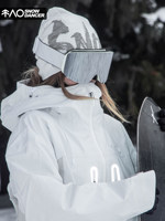 Veste de ski imperméable, coupe-vent et résistante à l'usure, blanche et grise, 3L, entièrement laminée, avec doublure en polaire, pour snowboard