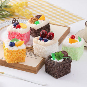 PU Simulation Square Coconut Flakes <b>Small</b> Cake Fridge Magnet Mousse Fruit Bread Sample Room Decoration <b>Ornaments</b> - Product Image 2