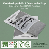 Sacs à fermeture éclair biodégradables transparents imprimés sur mesure en usine, sacs à fermeture éclair écologiques en PLA pour chemises et vêtements