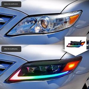 Conjunto de Faros Delanteros para Toyota Camry, Modelo 09-11, Versión Estadounidense, 12V, con Luz Diurna RGB y Luz de Señal de Giro Dinámica - Product Image 3
