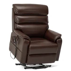 CJSmart Home Grande chaise élévatrice surdimensionnée Big Man Lay Flat Recliner Massage thermique à double moteur pour les personnes âgées