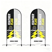 Drapeau de plage promotionnel personnalisé – Impression par transfert thermique double face, forme plume, bannière volante écologique pour