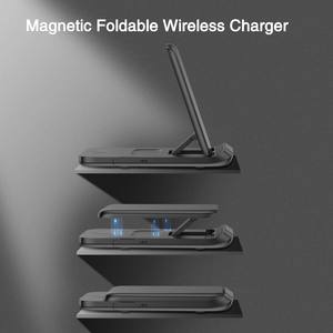 Chargeur sans fil rapide 15W de nouvelle conception, support de téléphone pliable magnétique <span class=keywords><strong>V8</strong></span>, chargeur de montre à pousser-tirer, station de charge sans fil 3 en 1 - Product Image 3