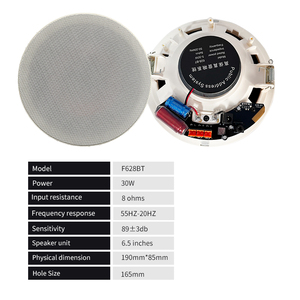Altavoz de techo con Bluetooth de 6,5 pulgadas, Subwoofer estéreo de <span class=keywords><strong>alta</strong></span> <span class=keywords><strong>fidelidad</strong></span>, sistema PA, 30W, reproductor de música para interior del hogar, altavoz de Nivel D - Product Image 6