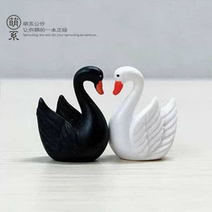 ตกแต่งเค้กหงส์ขาวดำ รูปสัตว์จิ๋วสำหรับงานแต่งงาน สไตล์หรูหรา WX 991 - Product Image 5