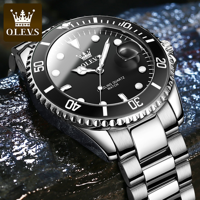 OLEVS 5885 Luxury Diamond Design Quartz Fashion Mens Watches Watch Luminous Moon Star Watches