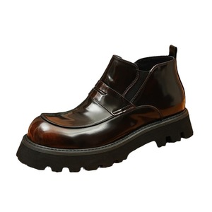 Bottes courtes en cuir pour homme, style rétro britannique, rehaussantes, nouvelle collection 2026, haut de gamme, pour l'hiver - Product Image 1