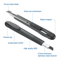 Couteau utilitaire 9mm disponible OEM de haute qualité Couteau coupeur de boîte à poignée ABS