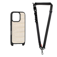 Étui de téléphone antichoc en cuir de veau premium TPU PC pour la série 16/15