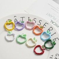 Porte-clés mousqueton à ressort en forme de pomme couleur bonbon pour accessoires de Noël, breloque de sac, artisanat DIY
