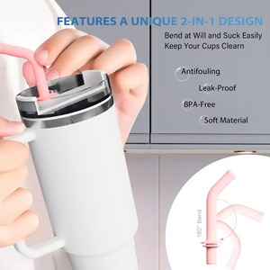 Pajita Antiderrames para Accesorios Stanley Quencher H2.0, Actualización 2024, 2 en 1, Puntas de Silicona Antiderrames, Tapón Antiderrames - Product Image 3