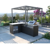 2026 Dorene Ensemble de cuisine d'extérieur complet en acier inoxydable avec barbecue et accessoires Système d'armoires de cuisine d'été