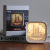 Lampes de nuit en papier artisanal blanc, sculpture d'art en papier 3D, décorations de Noël créatives avec logo personnalisé, prix d'usine