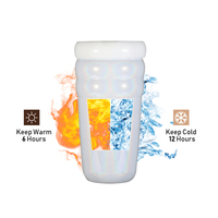 Everich Modern 20oz Gobelet isotherme à double paroi en acier inoxydable, Bouteilles sous vide, Bouteilles Cloud, Tasses isothermes avec paille