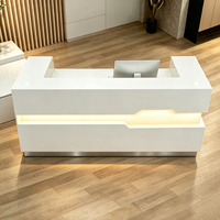 Comptoir de réception d'hôtel moderne KMJ, comptoir de réception de salon de beauté avec éclairage LED