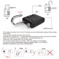 Sécurité étanche sécurité 3 chiffres combinaison mot de passe Code cadenas pour voyage en plein air bagages sac à dos Gym cadenas