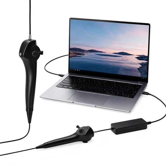 Flexible Reusable Handheld Bronchoscope Video Endoscope ICU 5.2mm Diameter 2.2mm Channel 600mm Medical Veterinary Endoscope Usb