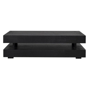 European Style Living Room Furniture Hamburger Tea <b>Table</b> Black Natural Wood Coffee <b>Table</b> - Product Image 2