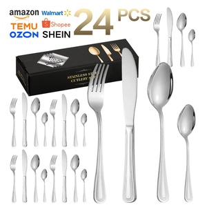 4-Piece Bead Dot Stainless Steel Tableware Set Hotel Western Knife Fork Spoon 24-Piece Dot Knife - Product Image 2