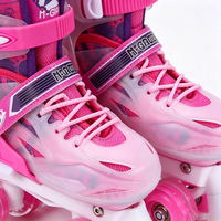 Patins à roulettes convertibles pour enfants, à roues lumineuses en PU, taille réglable, pour garçons et filles, pour l'extérieur