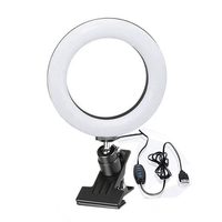 Éclairage Annulaire LED Professionnel et Réglable de 6 Pouces pour Conférence Vidéo, Selfie et Photographie sur Ordinateur Portable