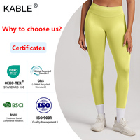 Leggings de yoga y fitness de cintura baja para mujer, de nailon, sin costuras, acanalados, transpirables, ligeros, de color liso, con efecto fruncido en el trasero, ¡los más vendidos!