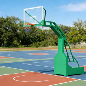 Système de panier de basket <span class=keywords><strong>portable</strong></span> d'extérieur avec support réglable, panneau arrière en verre trempé, panier mobile encastrable et filet pour enfants et adultes - Product Image 4