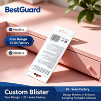 Confezione Blister Personalizzata per Rasoi per Sopracciglia, Inserto Blister Trasparente in PET con Cartoncino Posteriore, Logo Personalizzato per Utensili