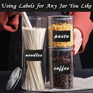 Personalizado Jar Lid Canning Reutilizável Pvc Preto Quadro Food Labels adesivos Para Cozinha Spice Chalkboard outono adesivos - Product Image 6