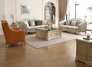 American Style Luxury Fabric <b>Sofa</b>, Modern Simple Solid Wood Carving <b>Sofa</b>,French Villa Style Living Room Customized Furniture - Product Image 2