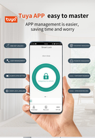 Qleung S811 Serrure de porte intelligente avec carte Clé Code Tuya APP Reconnaissance d'empreintes digitales pour hôtel maison appartement bureau porte en bois