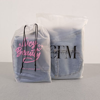 Sacs à cordon promotionnels en gros avec logo, sacs à cordon en plastique transparent givré pour vêtements, t-shirts, sweats à capuche