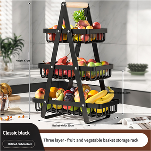 Étagère de rangement multifonctionnelle, imperméable, écologique, <span class=keywords><strong>moderne</strong></span>, pour fruits et légumes, en métal, à plusieurs niveaux, pour le transport et le rangement - Product Image 4