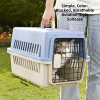 Boîte de transport pour animaux de compagnie, portable, en matériau PP écologique, pour chiens, chats, reptiles, transport aérien