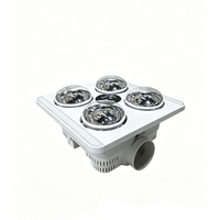 Lámpara de Techo con Calefactor Integrado, Perfil Delgado, 4 Bombillas LED de Calor Radiante Instantáneo, Ventilador Integrado