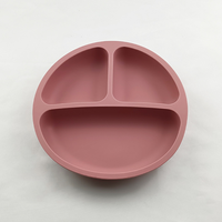 Assiette compartimentée en silicone renforcé à ventouse pour bébé, anti-chute, facile à nettoyer, ensemble d'alimentation en silicone pour bébé