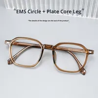 B8810F Lunettes de vue hexagonales tendance grande taille EMS unisexe, monture complète en plastique, verres en fibre d'acétate