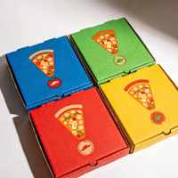 Boîte à pizza en carton ondulé jetable 7'' personnalisée, imprimée, recyclable et résistante à la graisse pour emporter