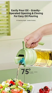 Bouteille Distributrice d'Huile en Verre 2-en-1 à Pulvérisation et Versement, Anti-Fuite, à Ouverture Automatique, pour Cuisson, Friteuse à Air, Barbecue, Gadget de <span class=keywords><strong>Cuisine</strong></span> - Product Image 5