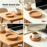Sous-verre en liège naturel concave, résistant à la chaleur, antidérapant, protection de table pour tasses à café et thé, usage quotidien à la maison et en cuisine