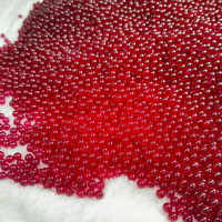 Sphère de rubis de corindon synthétique de prix usine 3mm 4mm 5mm 6mm perle de rubis de perle 5 # perles de rubis de pierres précieuses rouges en vrac