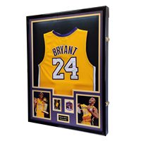 Cadre en tissu et verre moderne personnalisé avec motif floral pour l'affichage de maillots de sport, couleur/taille/logo personnalisable, montage mural