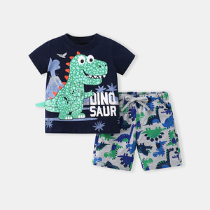 Completo Estivo per Bambini in Stile Europeo e Americano, T-shirt a Maniche Corte e Pantaloni in 100% Cotone, Set Due Pezzi <span class=keywords><strong>Angel</strong></span> Uniwin - Product Image 5