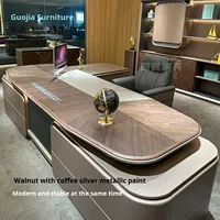 Bureau de direction haut de gamme, nouveau, moderne, simple, luxe léger, bureau de président, président du conseil d'administration, directeur général, bureau en bois de grande taille, fabriqué en Chine