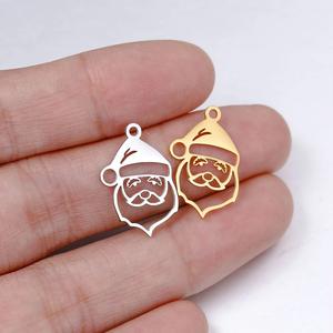 Acier inoxydable Noël Père Noël Charmes pour la Fabrication de Bijoux Miroir Poli DIY Pendentifs Collier Boucles D'oreilles Artisanat Accessoires - Product Image 4