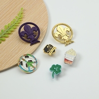 Broche en métal personnalisée avec logo de fabricant, motif dessin animé, paillettes or rose, épinglette souple ou rigide, épinglette en émail sur mesure