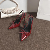 Sandales d'été populaires légères à talons fins et nœud, pointues, pour le travail, respirantes, chaussures à talons hauts pour femmes