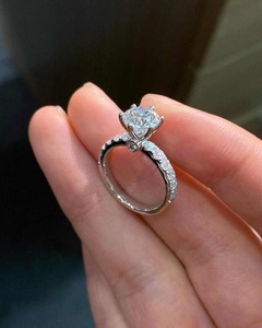 <b>Indian</b> Manufacture 925 Sterling Silver Emerald Cut Moissanite <b>Ring</b> for for Parties or Dating Use Available at Good Price - Product Image 1