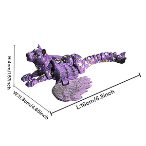 Figura de León Cósmico Creativo Impresa en 3D, Juguete para Niños con Alas y Articulaciones Móviles - Product Image 2